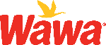 Wawa Logo with a Gold colored Goose, hovering over top red Wawa lettering.