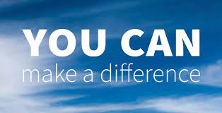 You can make a difference Box with White lettering and a sky blue background. 